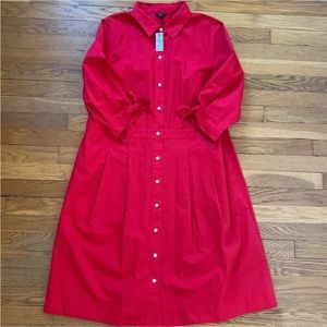 Talbots Red Button Down Dress